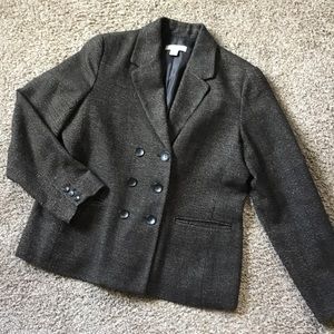 Coldwater Creek Black Tweed Tailored Blazer Jacket